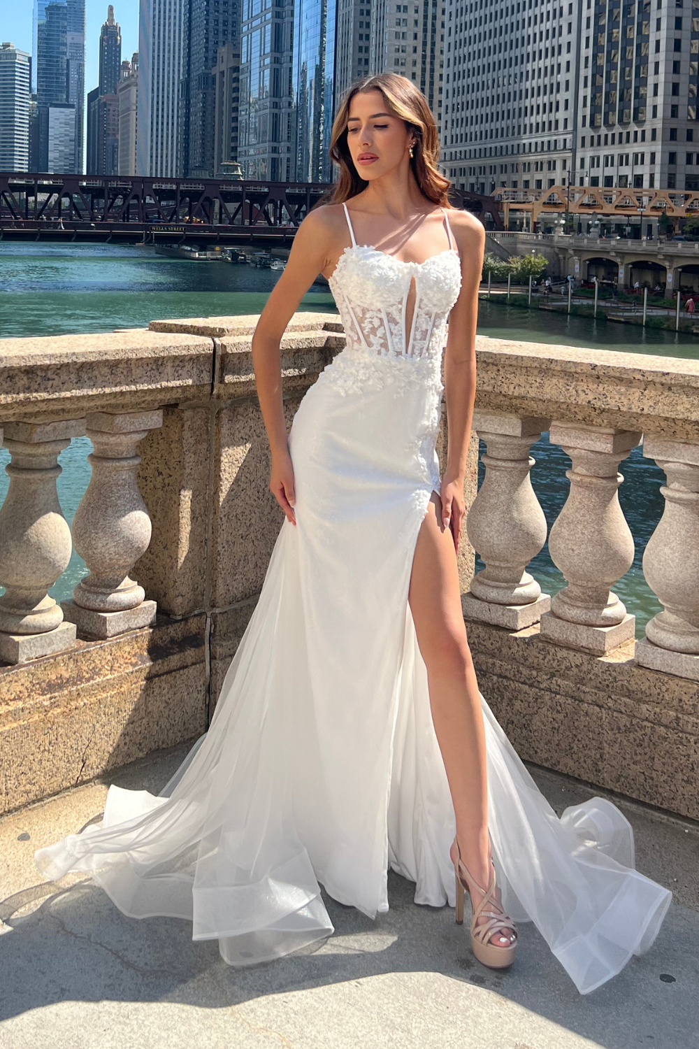 LACE & TULLE CRYSTAL EMBELLISHED FITTED BRIDAL WEDDING GOWN BY AMELIA COUTURE 7064 Bridal Hive LACE & TULLE CRYSTAL EMBELLISHED FITTED BRIDAL WEDDING GOWN BY AMELIA COUTURE 7064 Bridal Hive