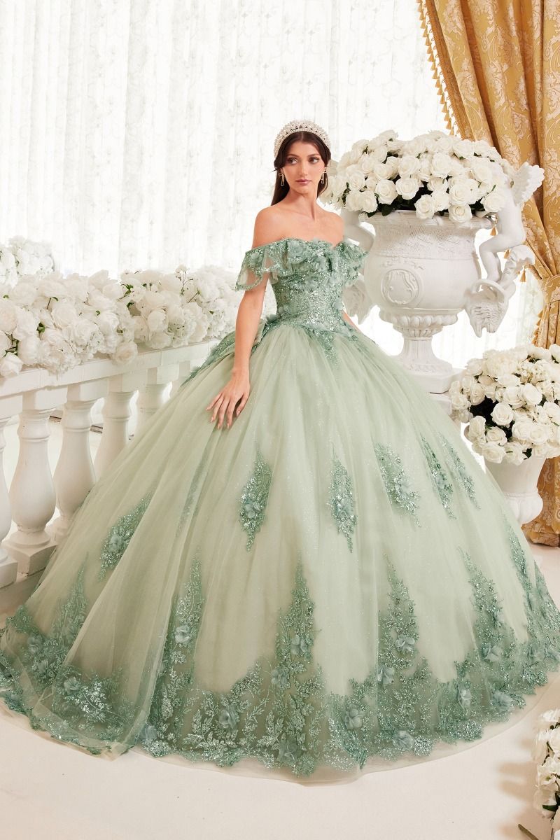 LADIVINE 15701 FLORAL OFF THE SHOULDER QUINCE BALL GOWN Bridal Hive LADIVINE 15701 FLORAL OFF THE SHOULDER QUINCE BALL GOWN Bridal Hive