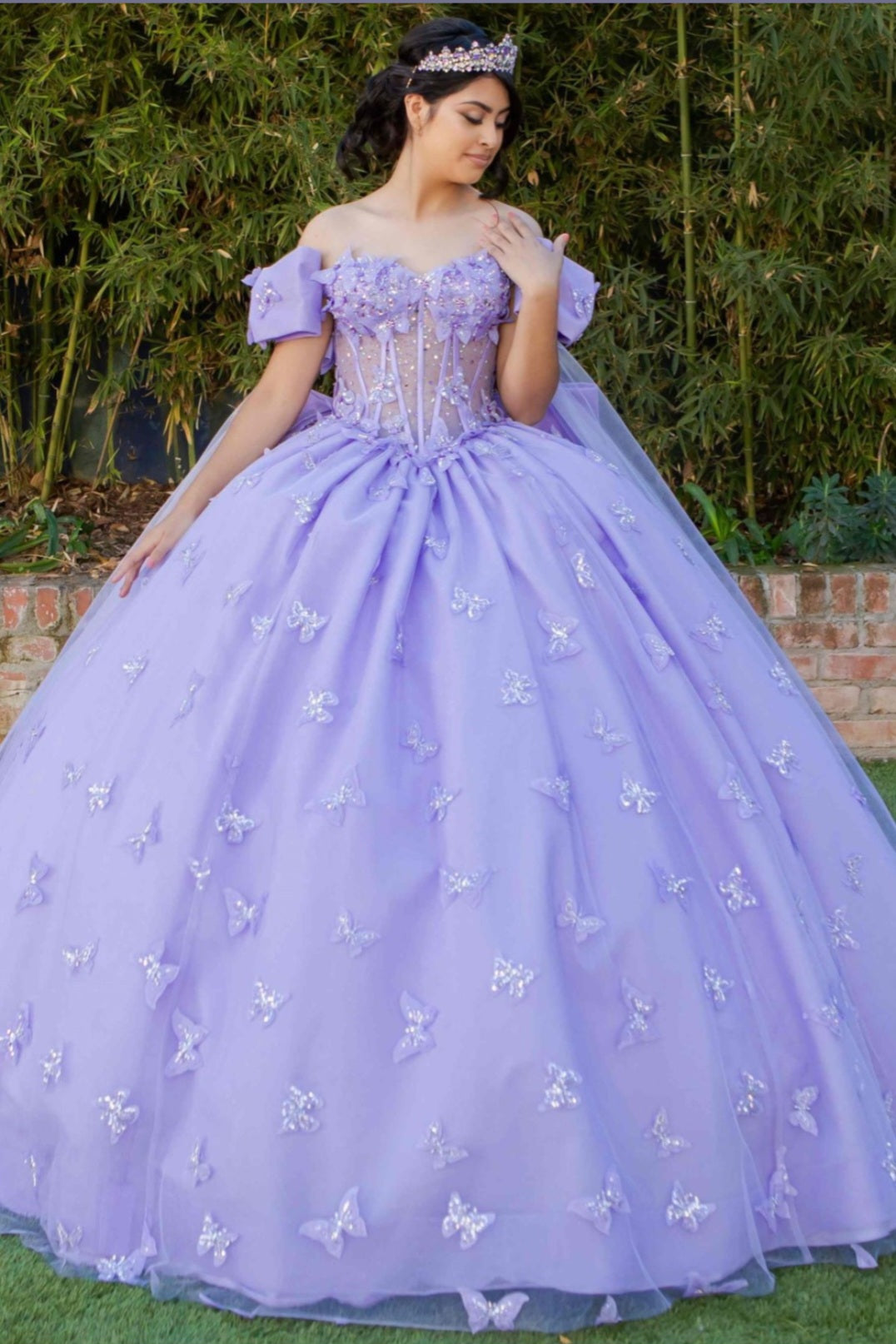 off the shoulder butterfly sleeve dress Genevia