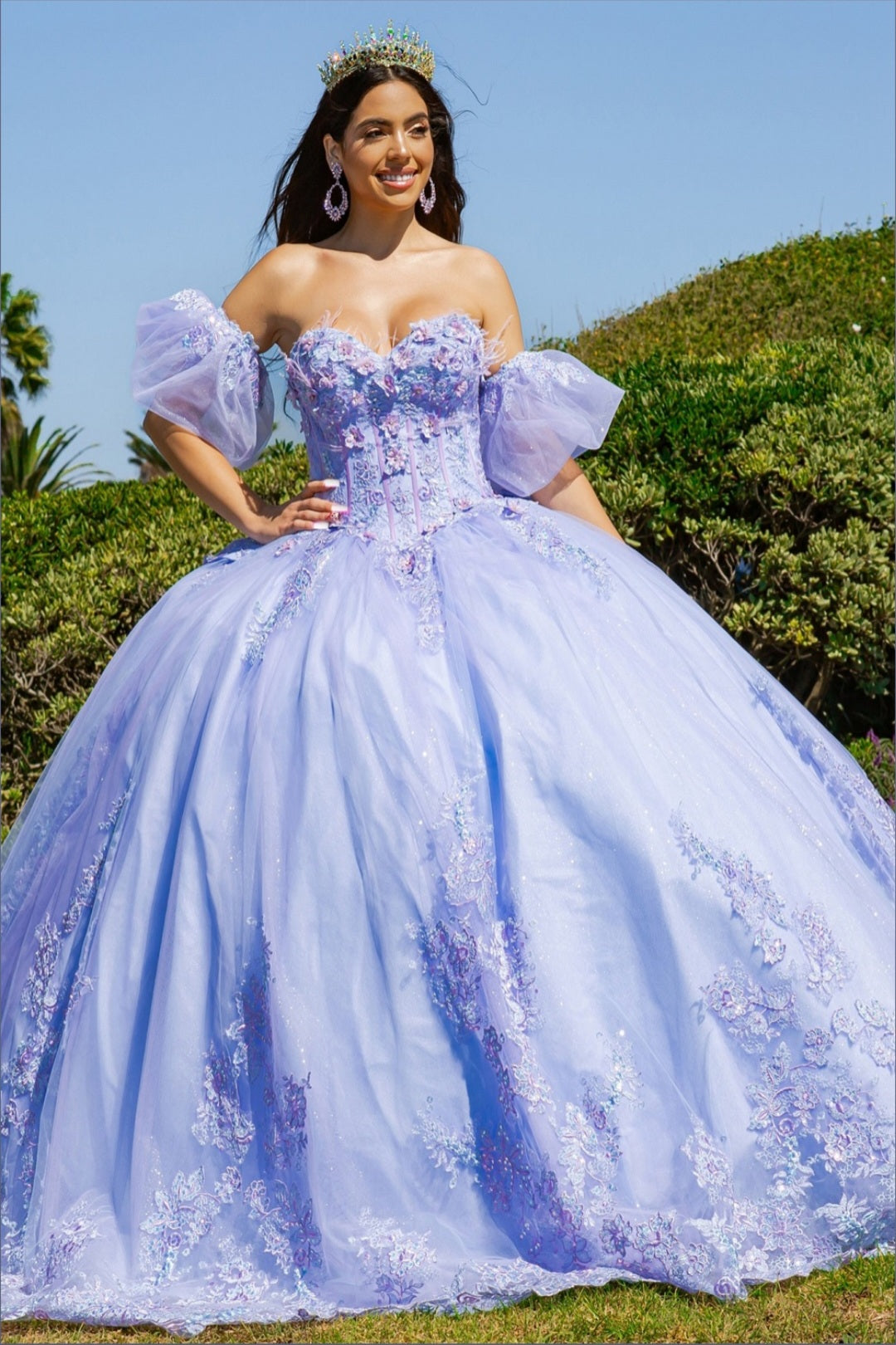STRAPLESS QUINCEARA BALL GOWN EMBROIDERED REMOVABLE SLEEVES BY CINDERELLA  COUTURE 8115J – Bridal Hive