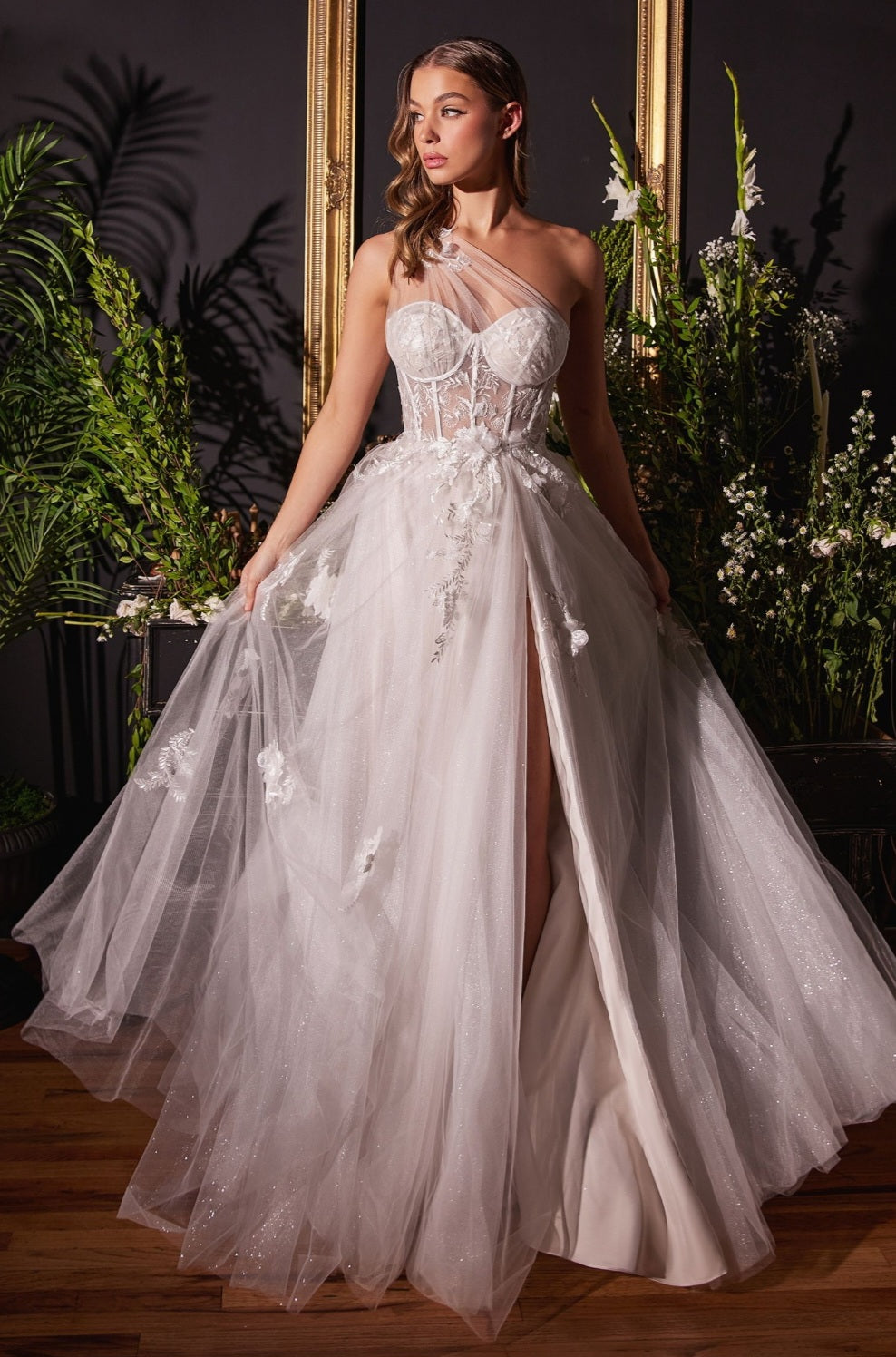 ONE SHOULDER A-LINE BRIDAL GOWN BY ANDREA & LEO COUTURE A1053W Bridal Hive ONE SHOULDER A-LINE BRIDAL GOWN BY ANDREA & LEO COUTURE A1053W Bridal Hive