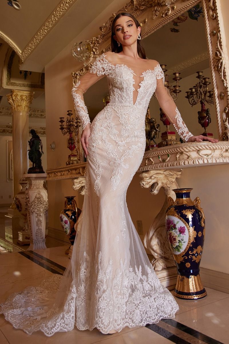 chinese dress ladies A1022 - Bohemian Lace Mermaid Gown - Andrea & Leo Couture