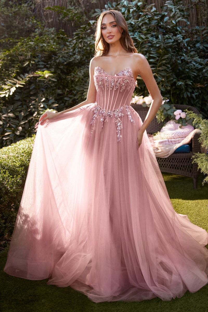 Andrea & Leo A1267 Strapless A-Line Tulle Dress 10 / Rose (RosyBrown) Andrea & Leo A1267 Strapless A-Line Tulle Dress 10 / Rose (RosyBrown)