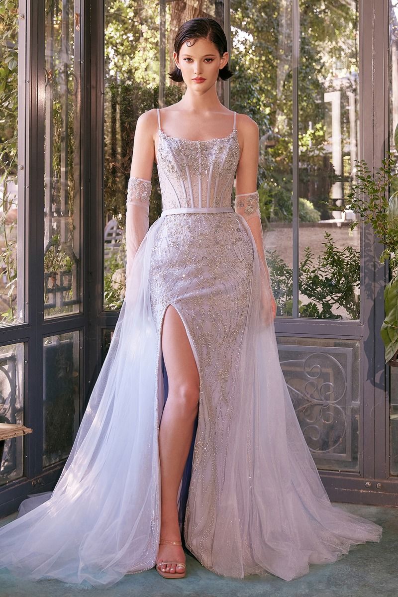 BEADED LIGHT BLUE GOWN WITH MATCHING GLOVES & REMOVABLE TULLE OVERSKIRT ANDREA & LEO COUTURE A1361 Bridal Hive BEADED LIGHT BLUE GOWN WITH MATCHING GLOVES & REMOVABLE TULLE OVERSKIRT ANDREA & LEO COUTURE A1361 Bridal Hive