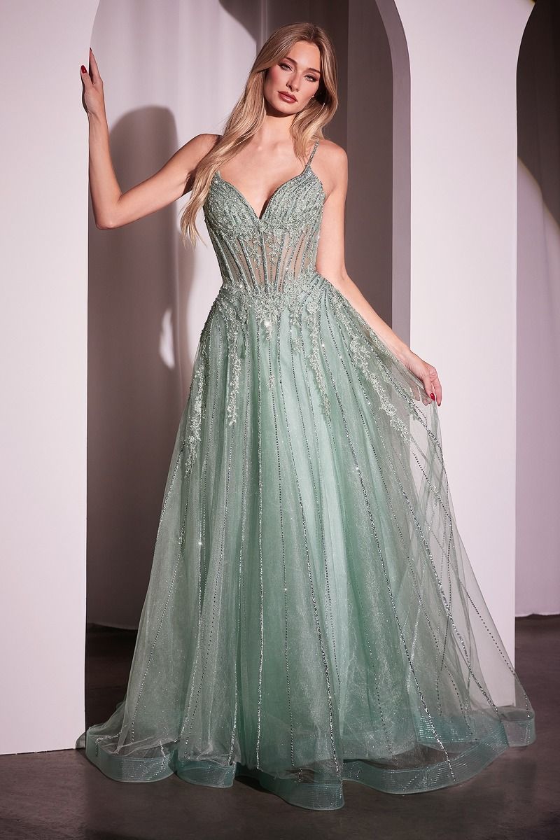 new crystal a line dresses Ladivine CD724 Glitter A-Line Gown Strapless Sweetheart Crystal Beaded Gold / 6