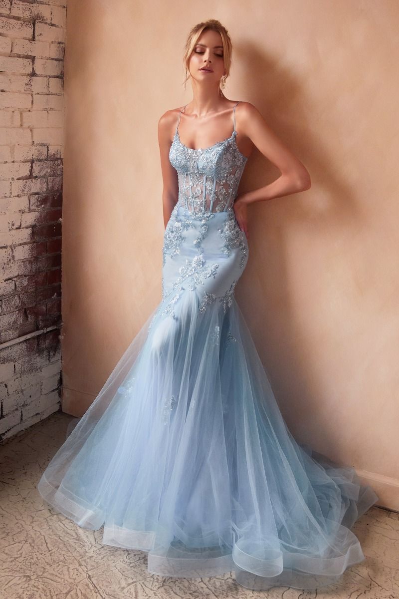 LADIVINE D145 EMBELLISHED PASTEL MERMAID DRESS – Bridal Hive