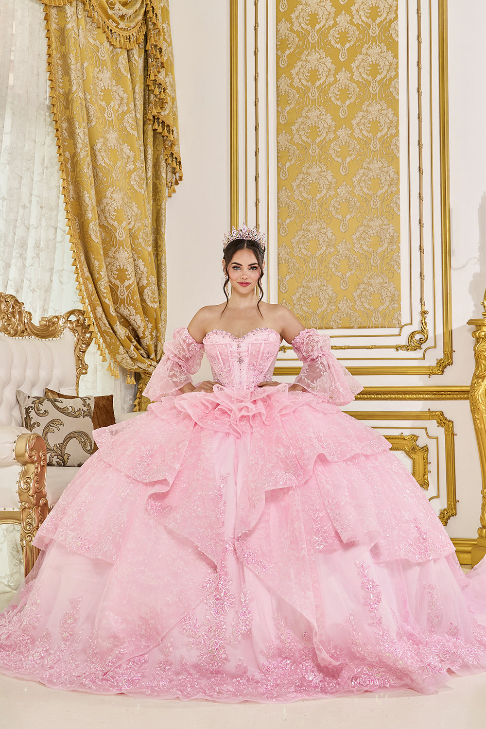 quinceanera dress beaded Vizcaya by Mori Lee 89514 - Long Tulle Ballgown Dress main image 1
