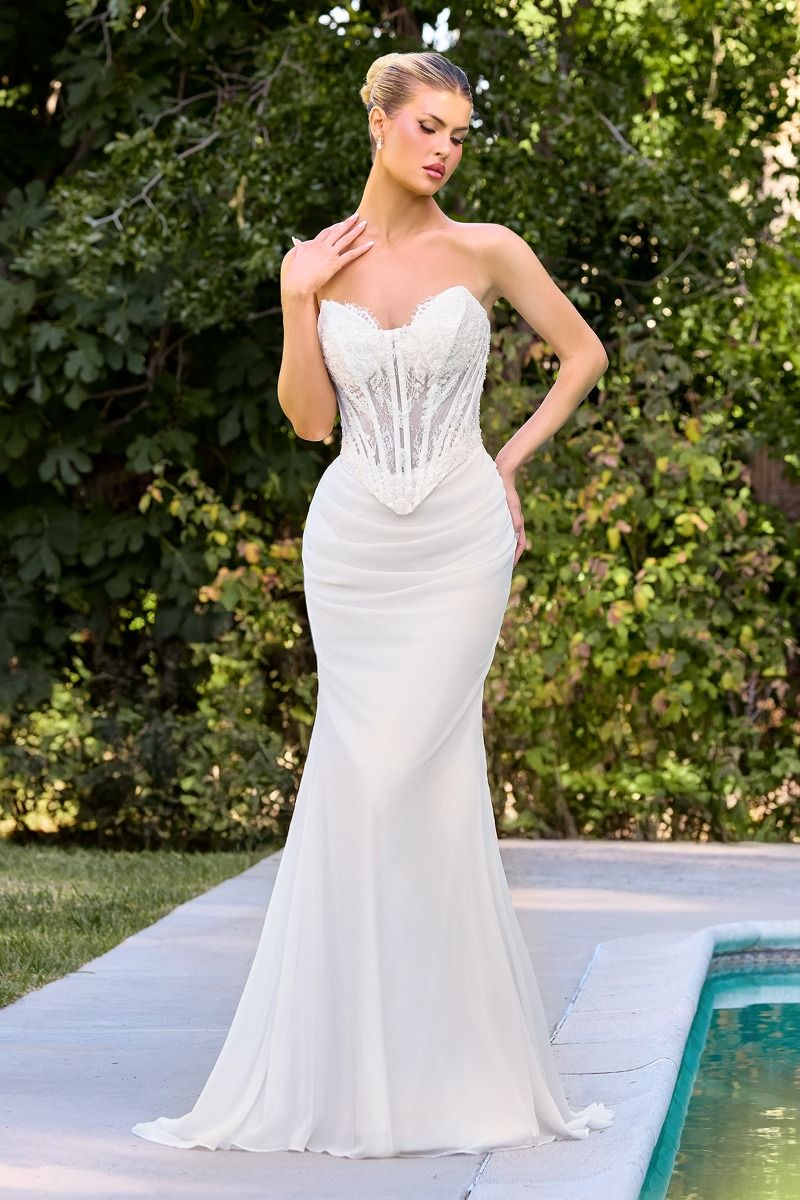 fitted tulle wedding dresses Fitted Wedding Dresses with Long Sleeves,Tulle Wedding Dress with Overskirt.WD00316, US16 / White main image 0