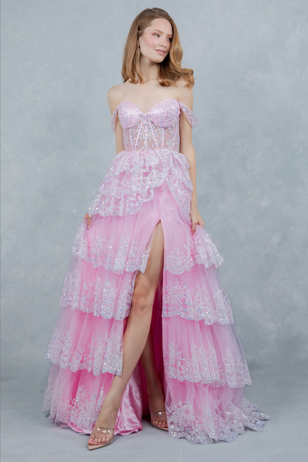 blue dress for baby girl Sparkly A Line Crystal Prom Dresses New Fashion Formal Dress – TANYA BRIDAL main image 0