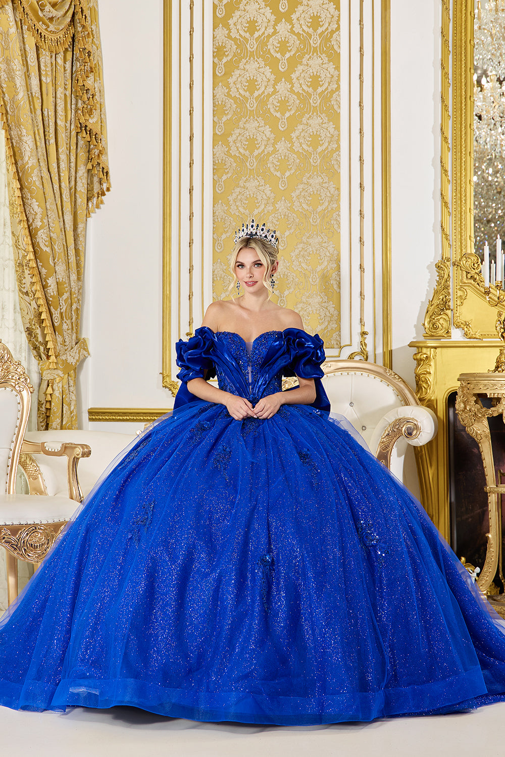 OFF SHOULDER SLEEVES GLITTER TULLE QUINCEANERA BALL GOWN BY DANCING QUEEN 5080 Bridal Hive OFF SHOULDER SLEEVES GLITTER TULLE QUINCEANERA BALL GOWN BY DANCING QUEEN 5080 Bridal Hive