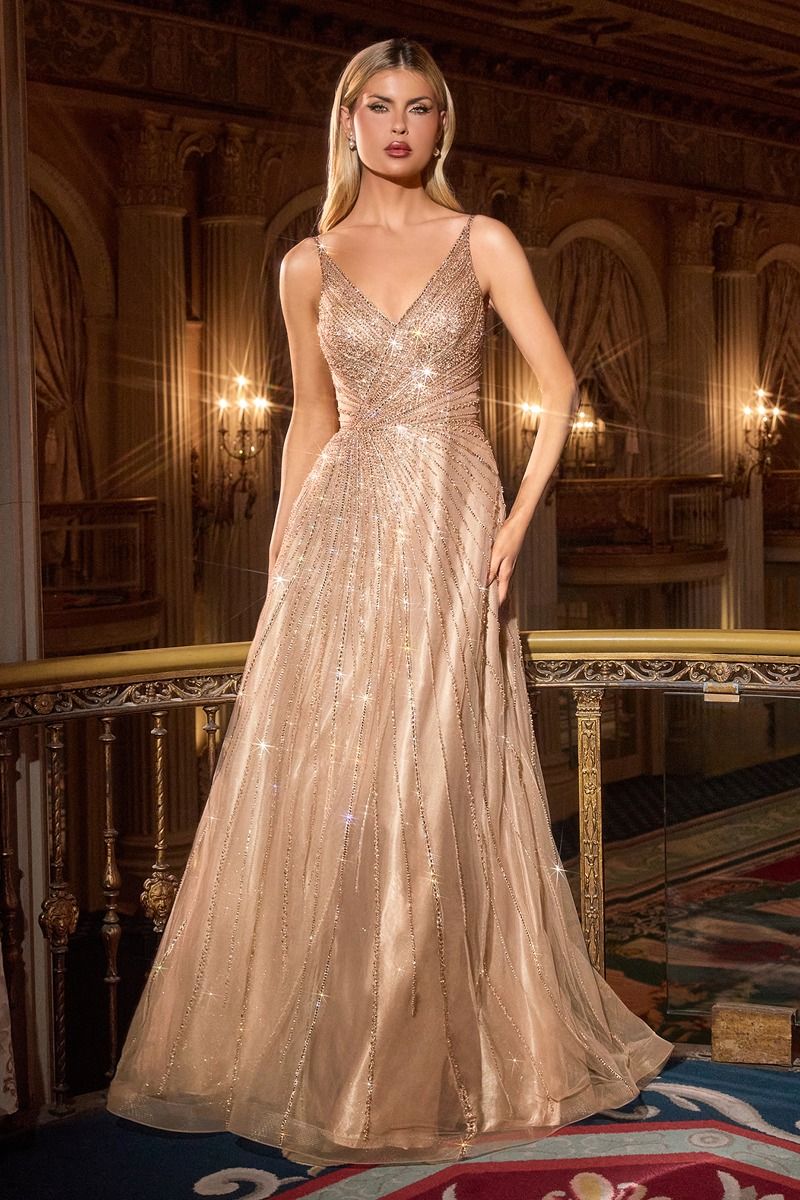 THIN STRAP BEADED TULLE A-LINE GOWN BY LADIVINE STYLE CC474 Bridal Hive THIN STRAP BEADED TULLE A-LINE GOWN BY LADIVINE STYLE CC474 Bridal Hive