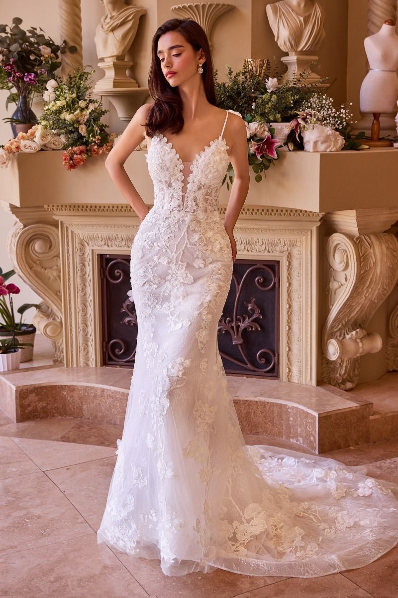 FITTED LACE WEDDING GOWN BY ANDREA LEO COUTURE WL053 – Bridal Hive