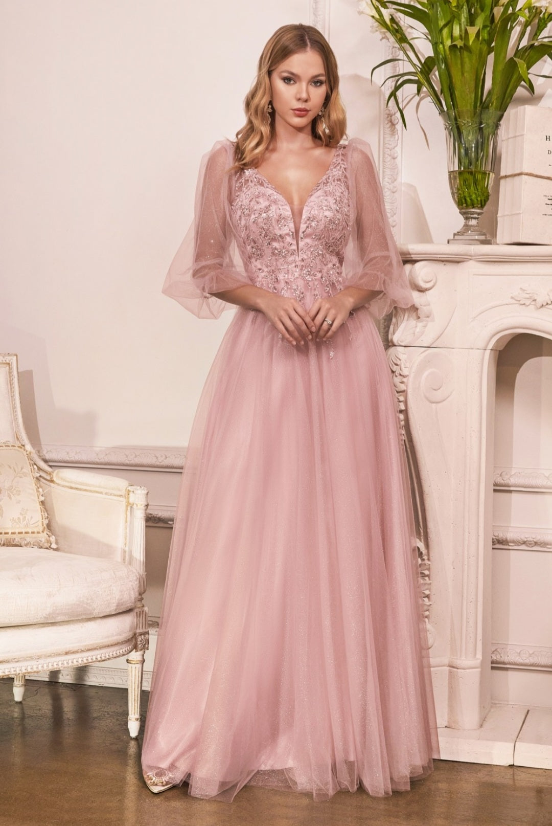 Cinderella Divine Glitter Tulle A-Line Formal Dress CD0182 Bridal Hive Cinderella Divine Glitter Tulle A-Line Formal Dress CD0182 Bridal Hive