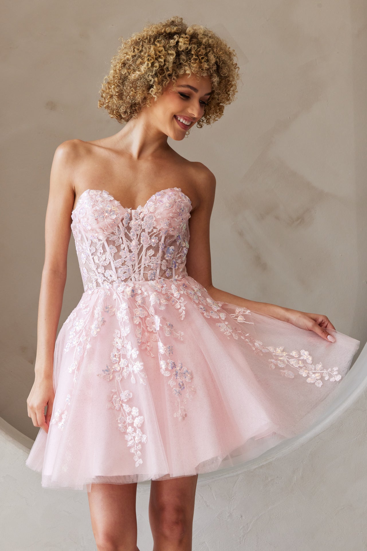 STRAPLESS MINI DRESS WITH SWEETHEART NECKLINE BY AMELIA COUTURE BZ9024S BLUSH / 10 STRAPLESS MINI DRESS WITH SWEETHEART NECKLINE BY AMELIA COUTURE BZ9024S BLUSH / 10