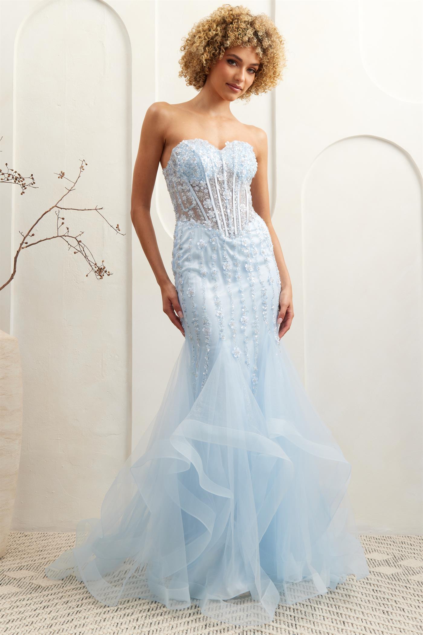 STRAPLESS MERMAID TULLE BEADED GOWN BY AMELIA COUTURE STYLE 8002 Bridal Hive STRAPLESS MERMAID TULLE BEADED GOWN BY AMELIA COUTURE STYLE 8002 Bridal Hive