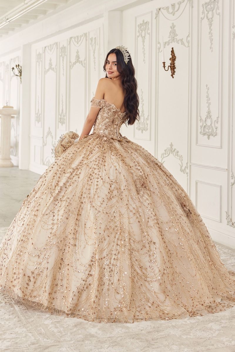 Ladivine 15712 Long Quinceanera Dress Champagne / 2XLarge Ladivine 15712 Long Quinceanera Dress Champagne / 2XLarge