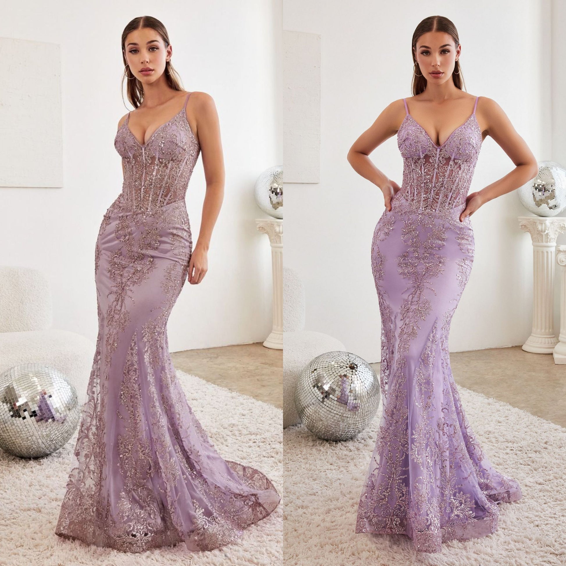 FITTED FLORAL GLITTER PRINT CORSERT GOWN BY LADIVINE BY CINDERELLA DIVINE J810 Bridal Hive FITTED FLORAL GLITTER PRINT CORSERT GOWN BY LADIVINE BY CINDERELLA DIVINE J810 Bridal Hive