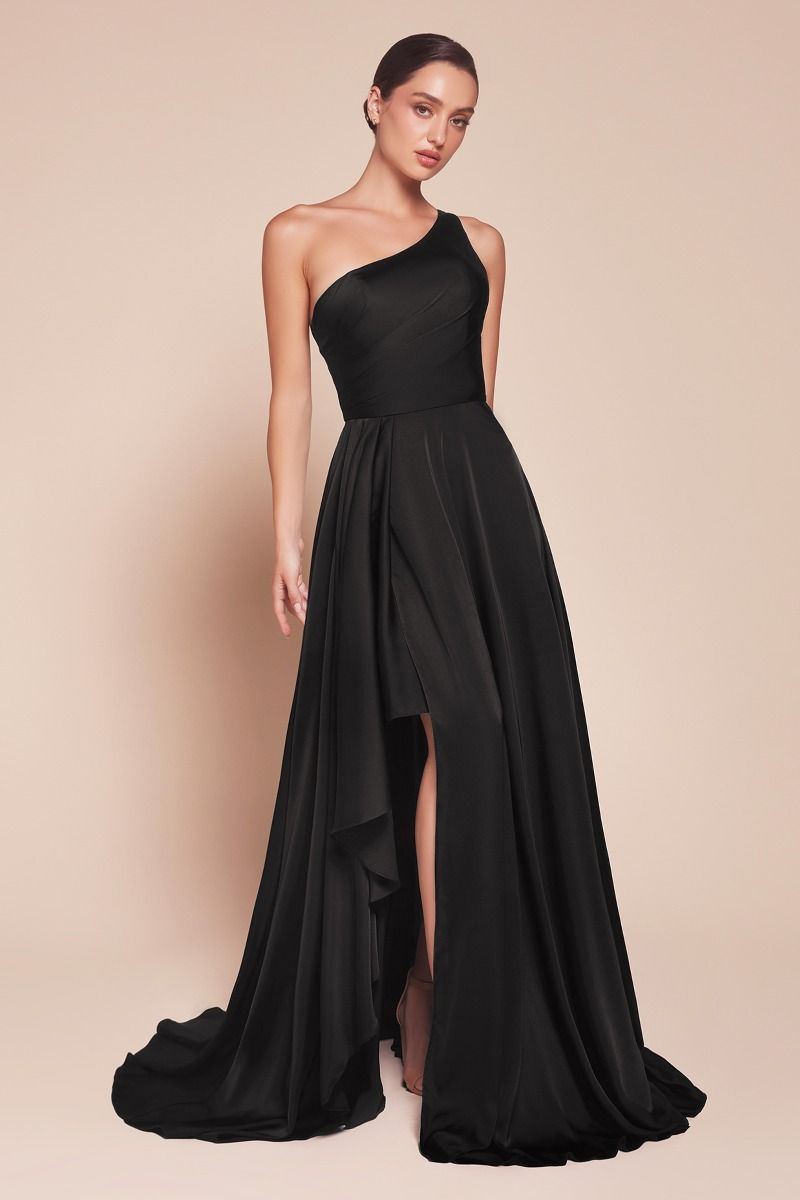 ONE SHOULDER SATIN A-LINE DRESS BY LADIVINE STYLE 7450 Bridal Hive ONE SHOULDER SATIN A-LINE DRESS BY LADIVINE STYLE 7450 Bridal Hive