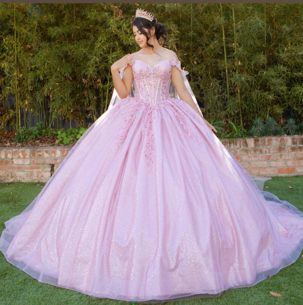 Cinderella Couture Off Shoulder Cape Quinceañera Ball Gown 8270J