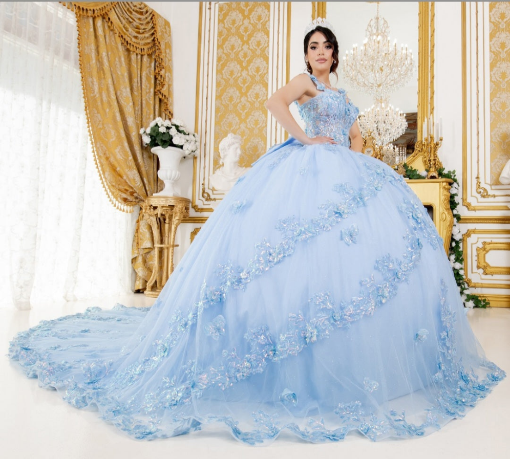 Cinderella Couture Quinceanera Ball Gown With Tail 8310J