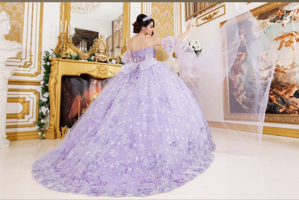 Cinderella Couture Off Shoulder Puff Sleeve Quinceañera Ball Gown 8210J