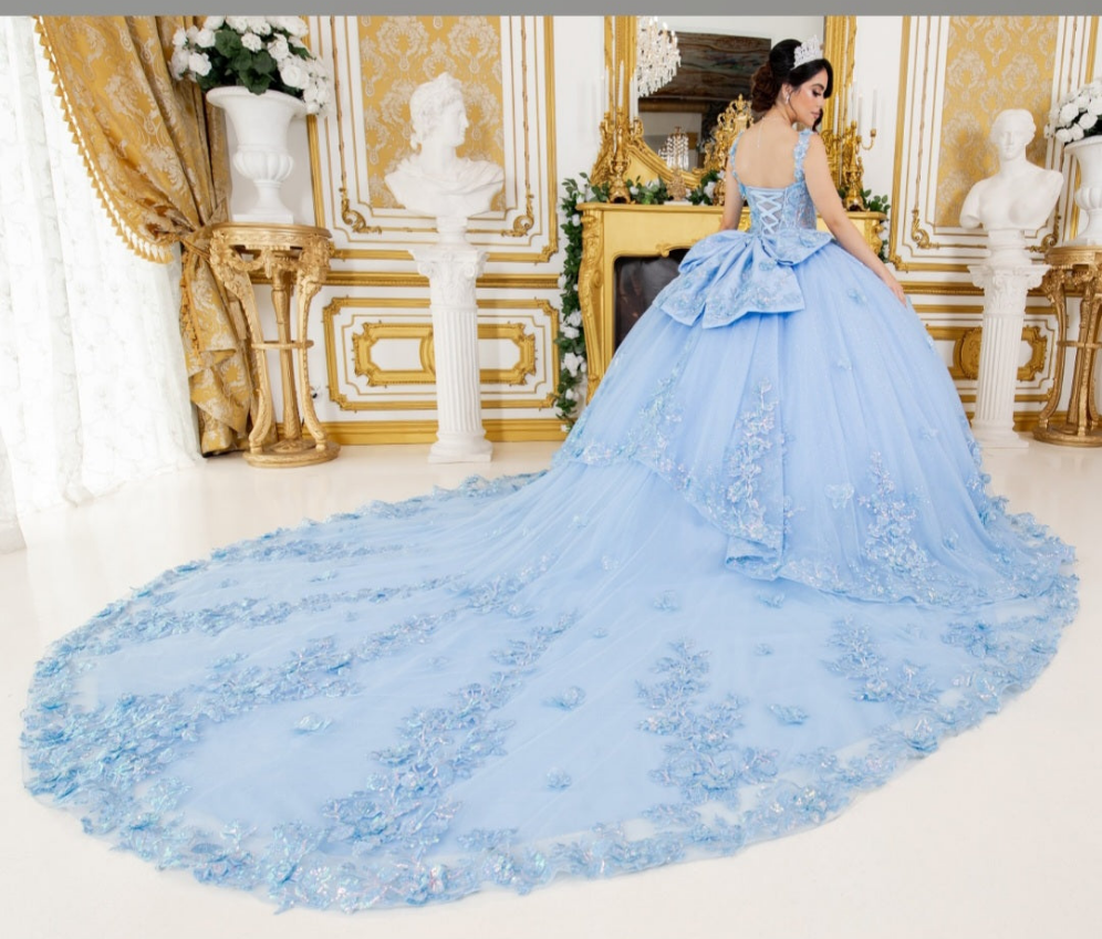 Cinderella Couture Quinceanera Ball Gown With Tail 8310J