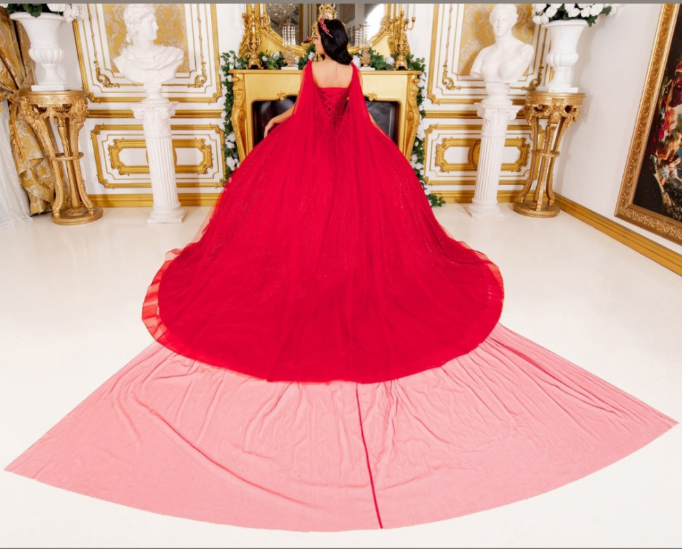 Cinderella Couture Off Shoulder Cape Quinceañera Ball Gown 8270J