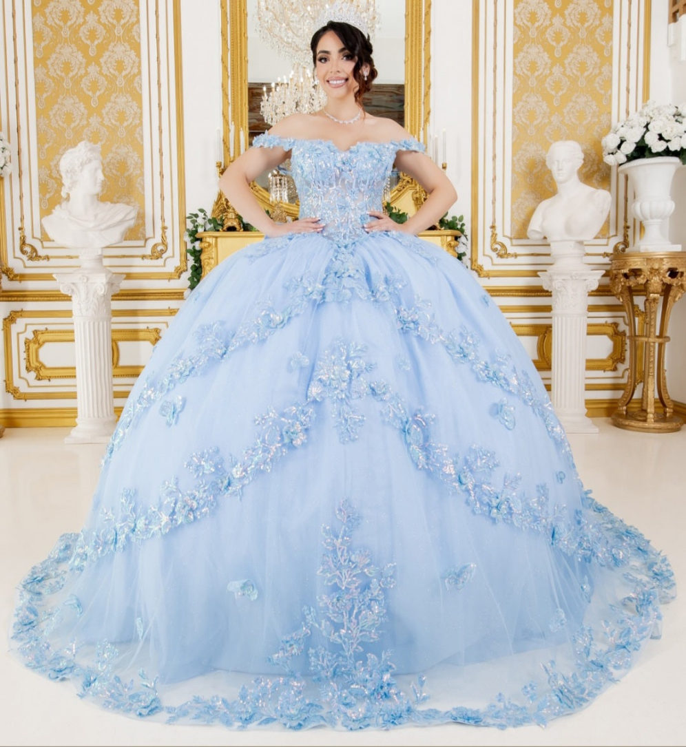 Cinderella Couture Quinceanera Ball Gown With Tail 8310J