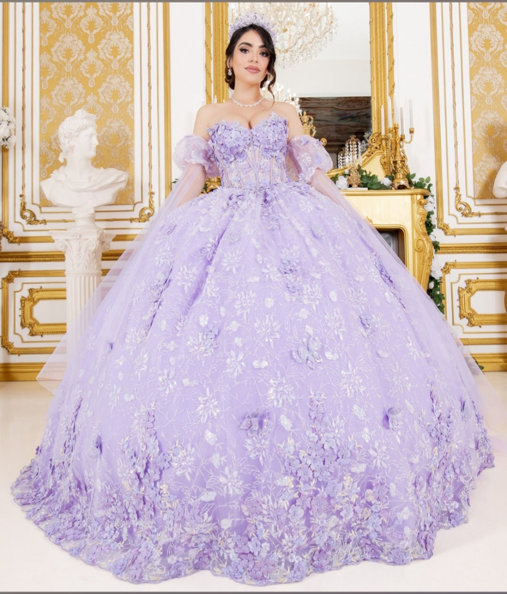 Cinderella Couture Off Shoulder Puff Sleeve Quinceañera Ball Gown 8210J