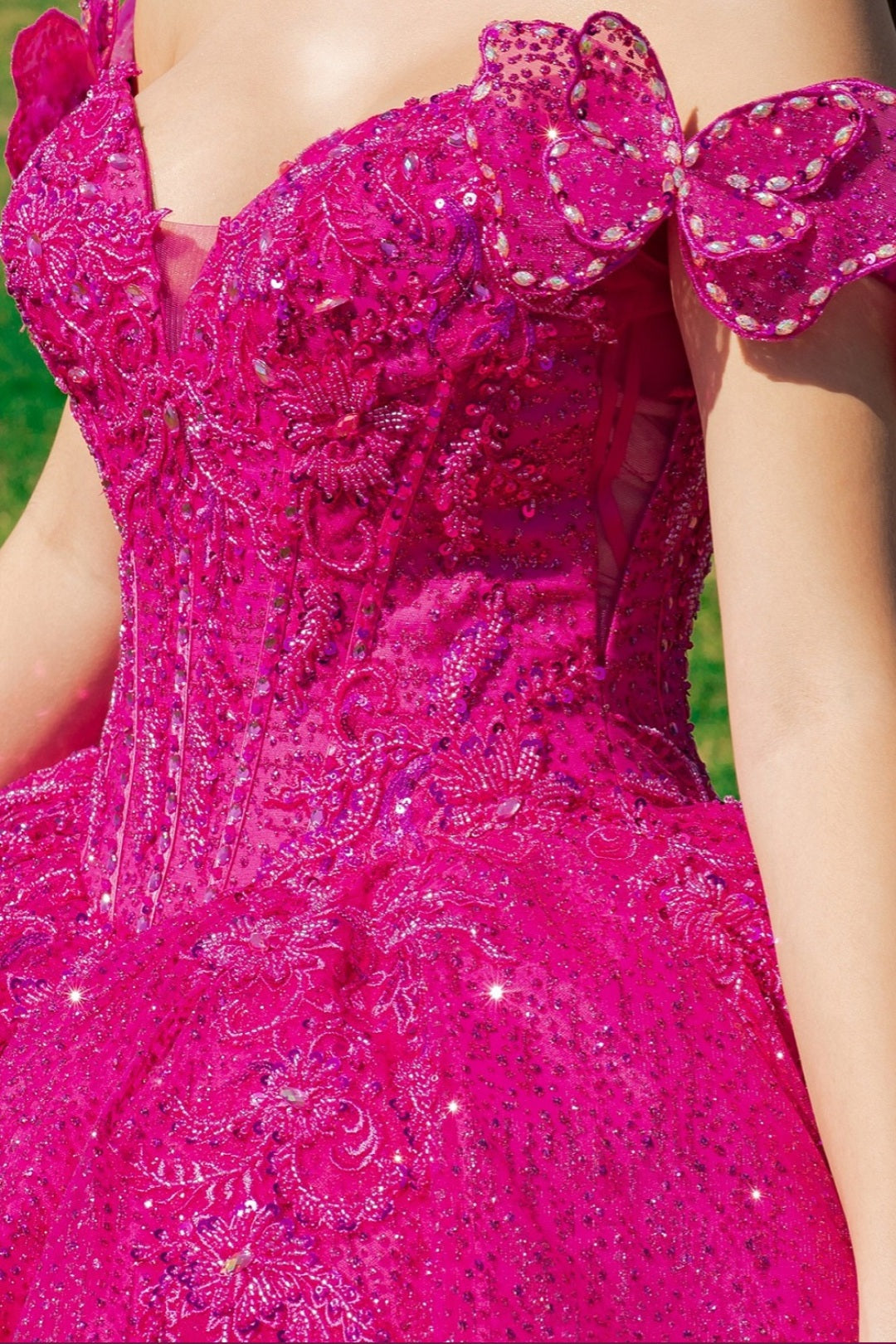 pink butterfly quince dress Butterfly Detail Quinceaera Dress