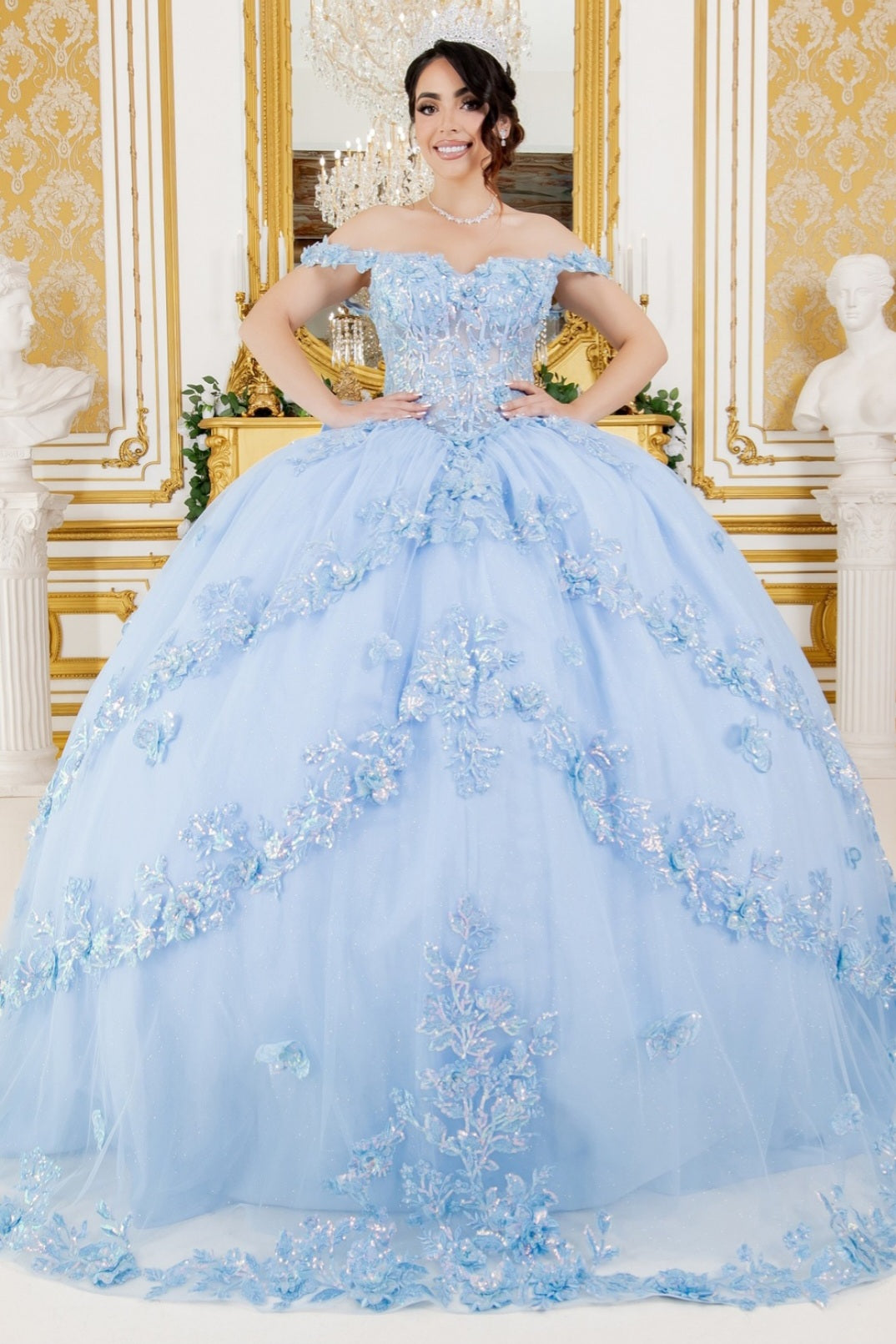 Cinderella Couture Quinceanera Ball Gown With Tail 8310J