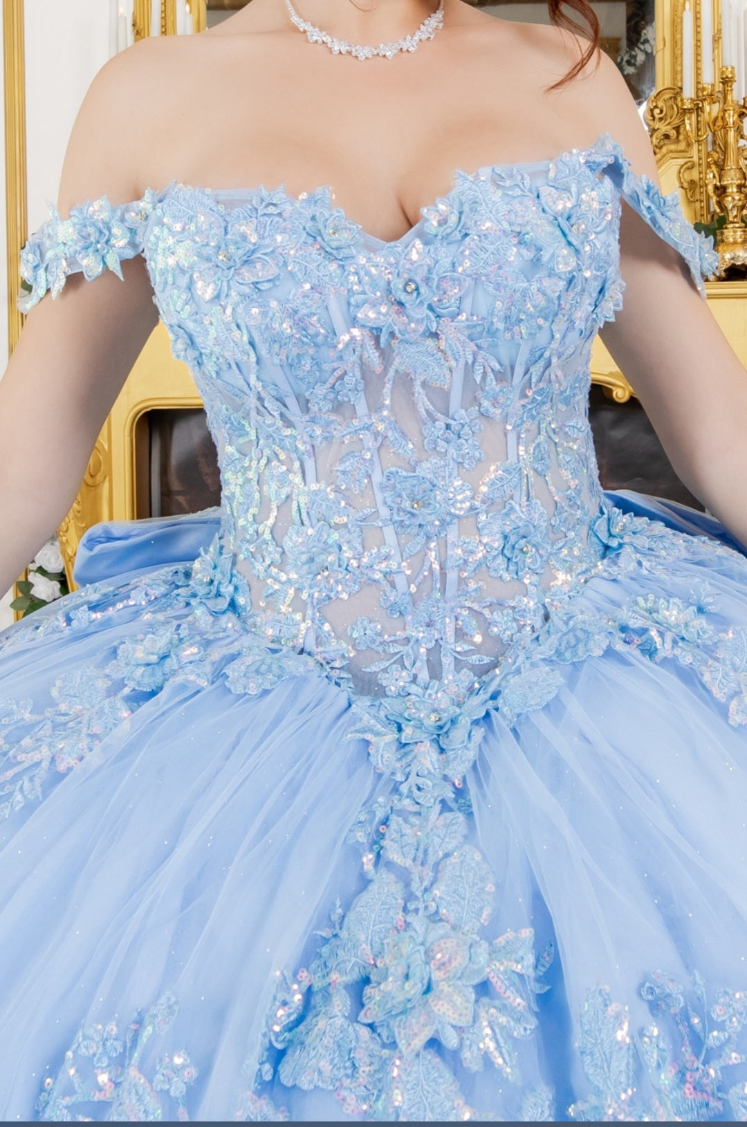 Cinderella Couture Quinceanera Ball Gown With Tail 8310J