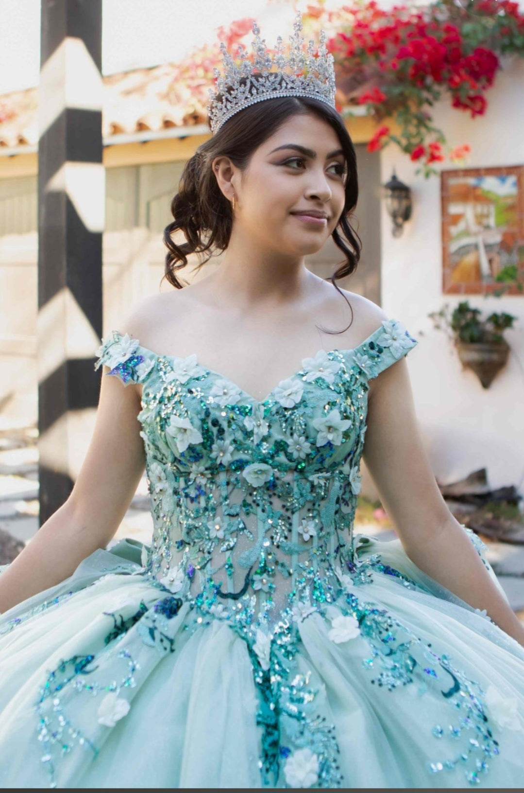 Cinderella Couture Off The Shoulder Beaded Applique Quinceañera Ball Gown 8125J