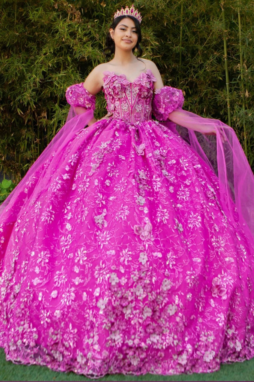 Cinderella Couture Off Shoulder Puff Sleeve Quinceañera Ball Gown 8210J