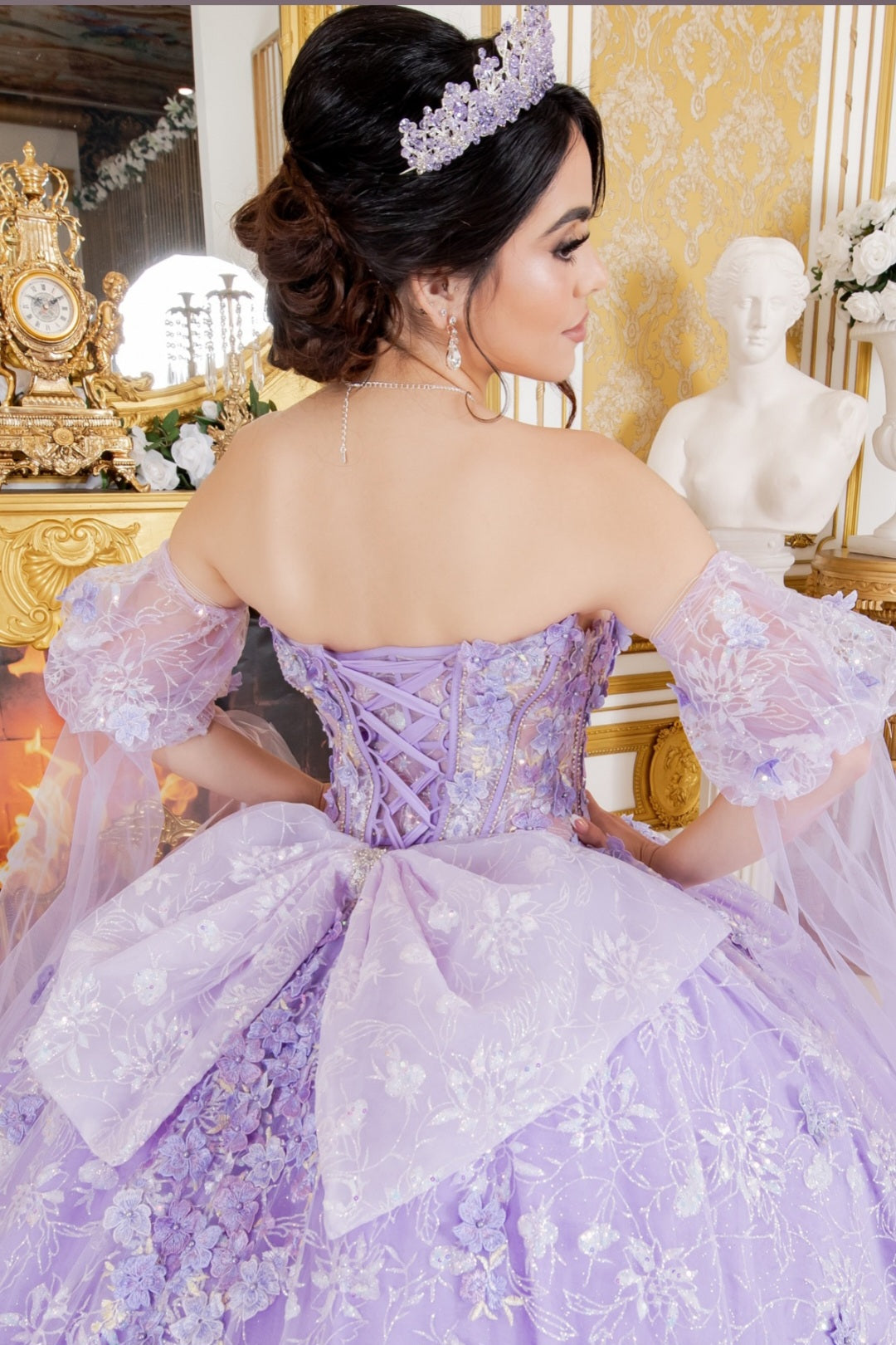 Cinderella Couture Off Shoulder Puff Sleeve Quinceañera Ball Gown 8210J