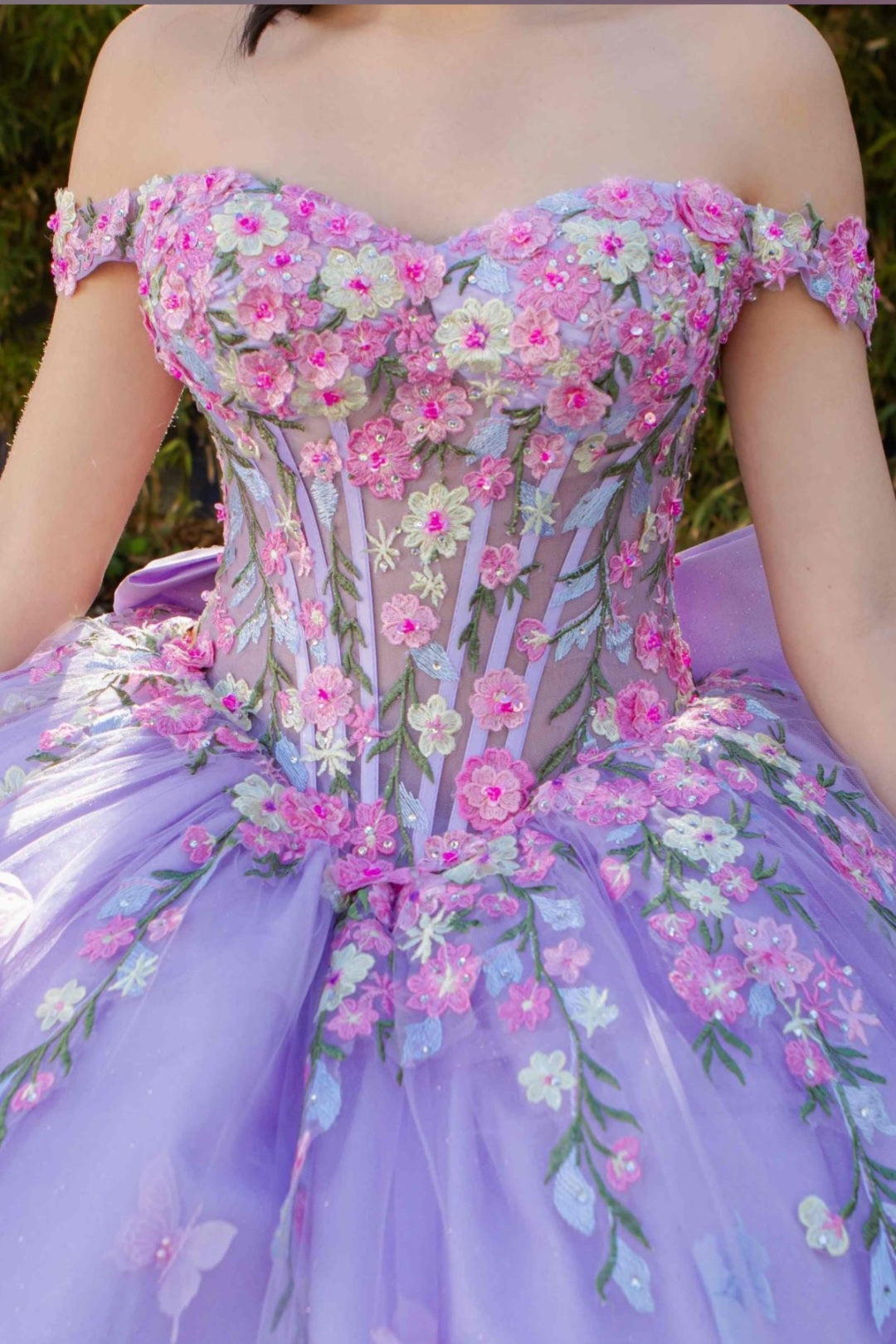 Cinderella Couture Colorful Daisy Embroidery Quinceañera Ball Gown 8260J