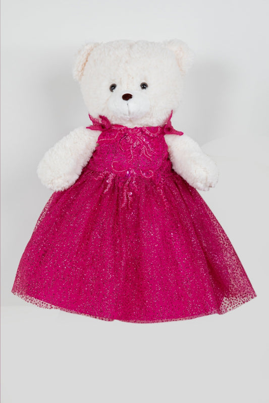 pink bear dresses Handmade Doll Clothes Quinceanera Gown Party Dresses Fit 17" Teddy Bear Build-a-bear Gift A
