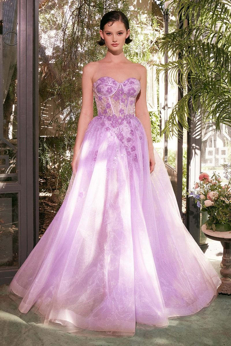 Andrea & Leo A1381 - Strapless A-Line Tulle Gown