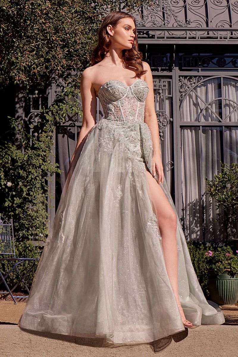 Andrea & Leo A1381 - Strapless A-Line Tulle Gown