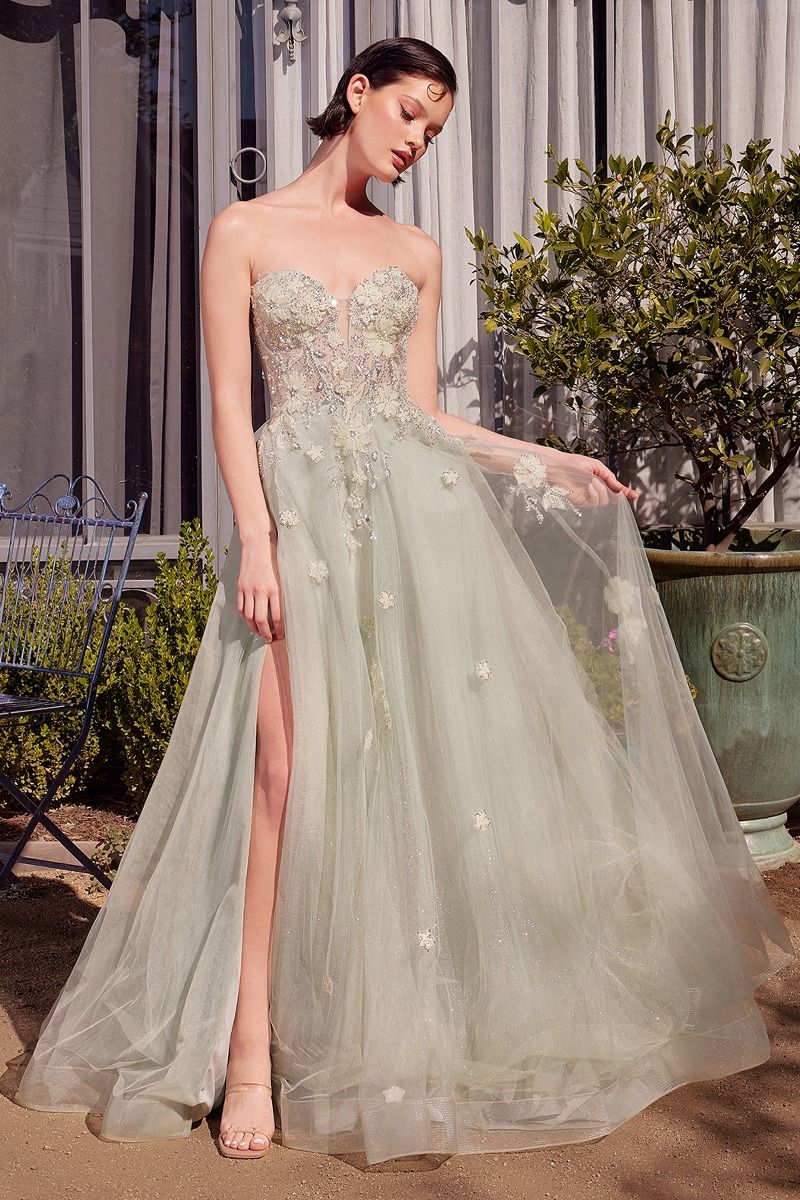 Andrea & Leo A1418 - Strapless Lace & Tulle Ball Gown