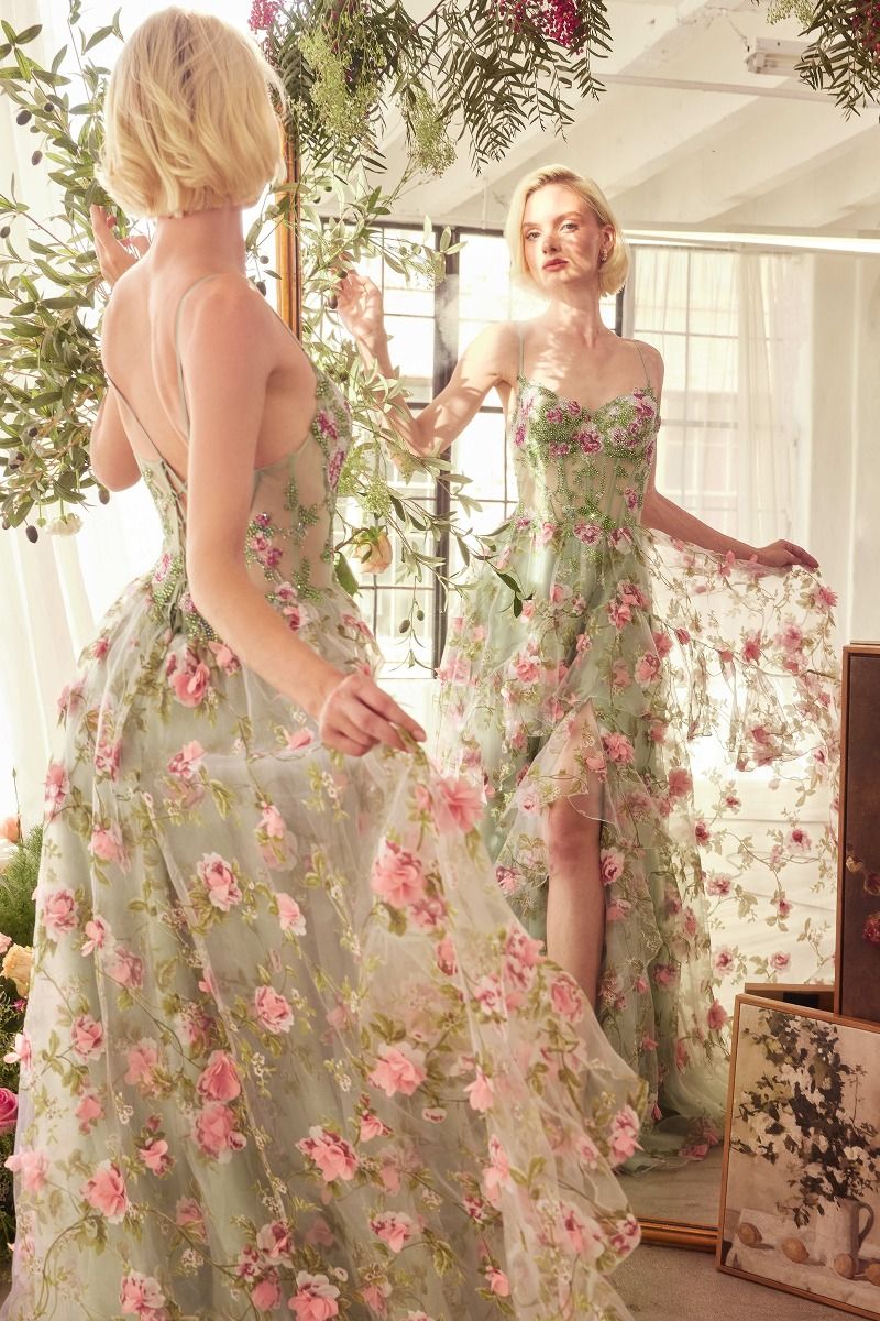 sage green floral dress for wedding Leely Women Sage Green Floral A Line One Shoulder Long Wedding Guest Dress Backless Satin Sleeveless Garden Party Dress