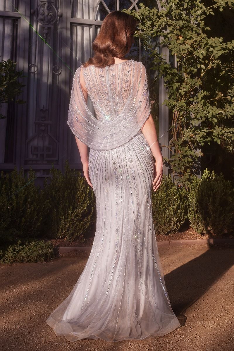 Andrea & Leo A1443 - Shoulder Drape Crystal Beaded Gown