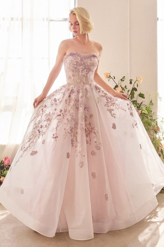 Andrea & Leo A1455 - A-Line Romance Embroidery Corset Gown