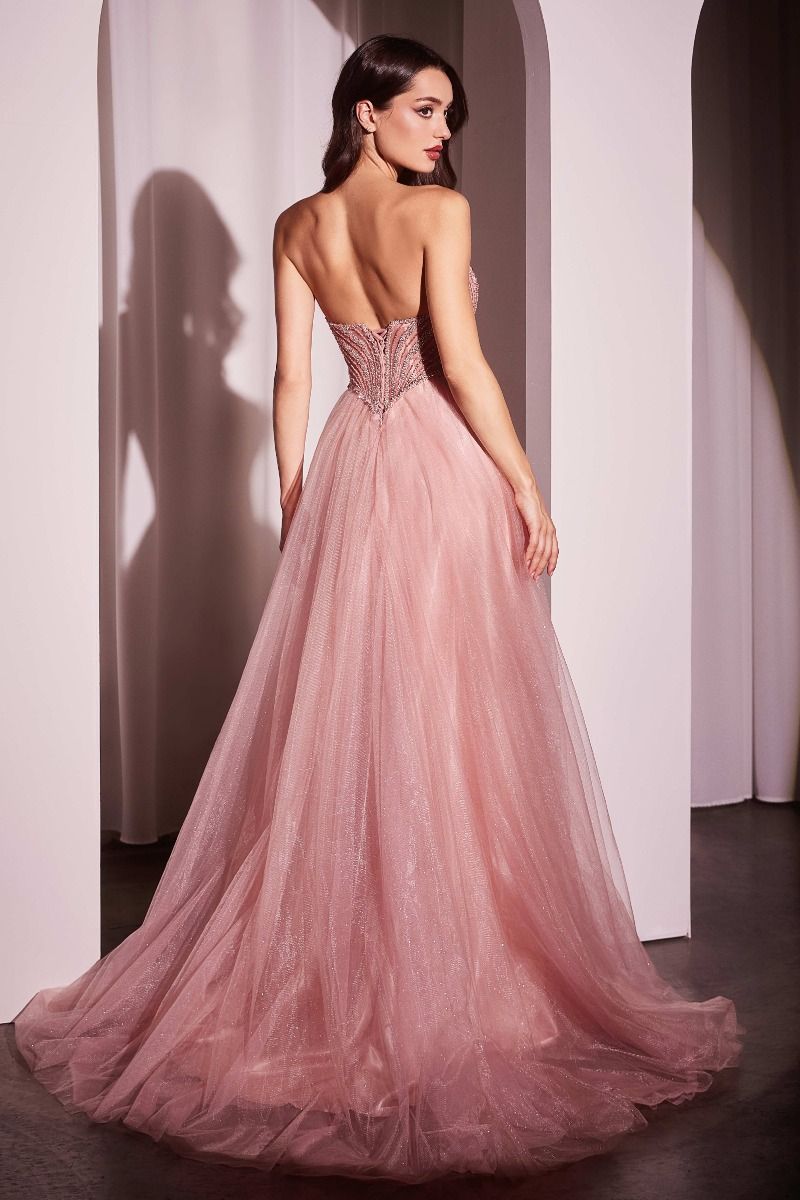 Ladivine CC415 - Strapless Beaded Tulle Ball Gown