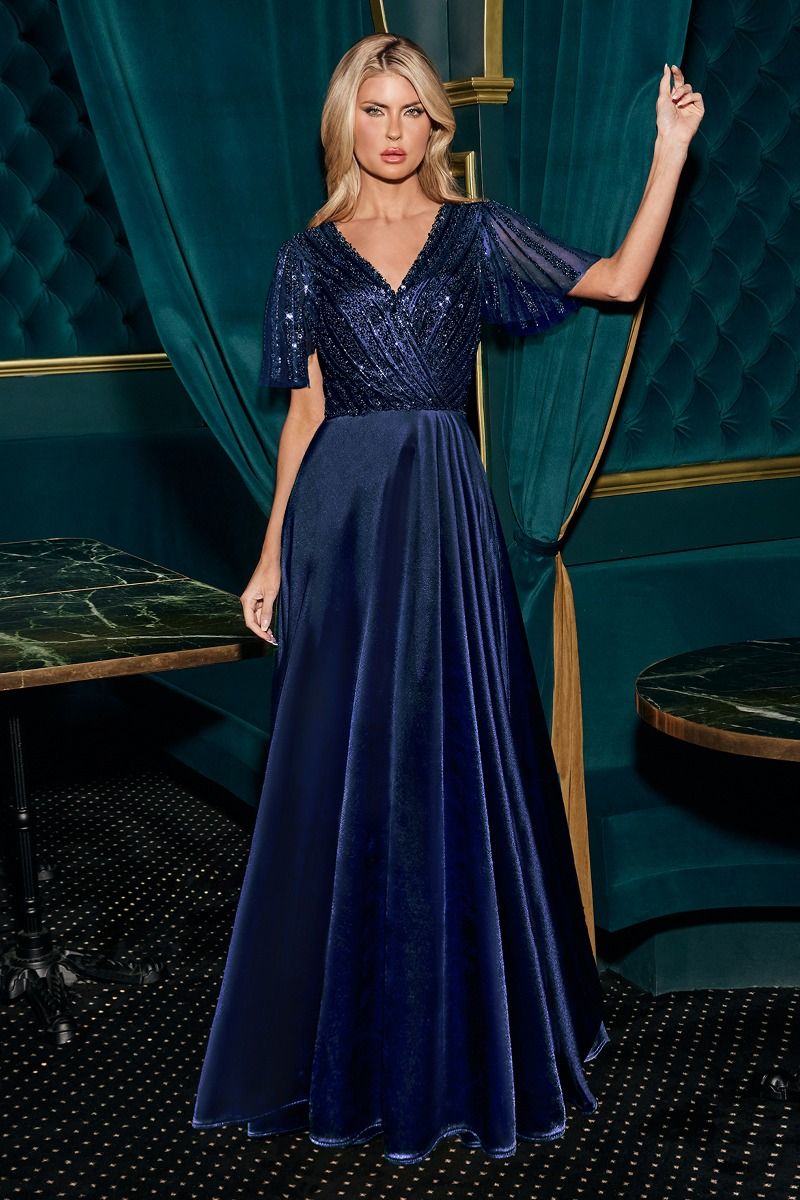 BELL SLEEVE A-LINE GOWN BY LADIVINE CC447 – Bridal Hive