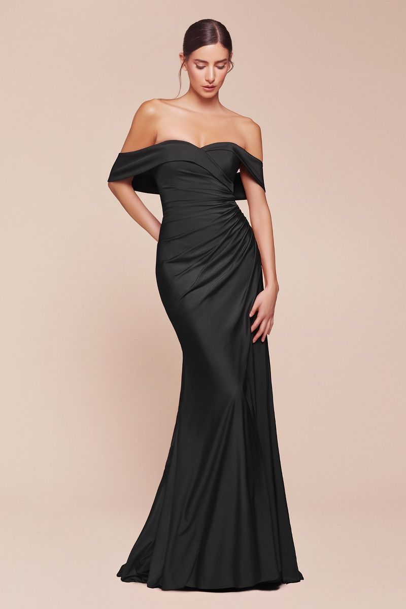 off shoulder dress chic style OFF THE SHOULDER STRETCH SPANDEX DRESS BY LADIVINE STYLE CD790 – Bridal Hive