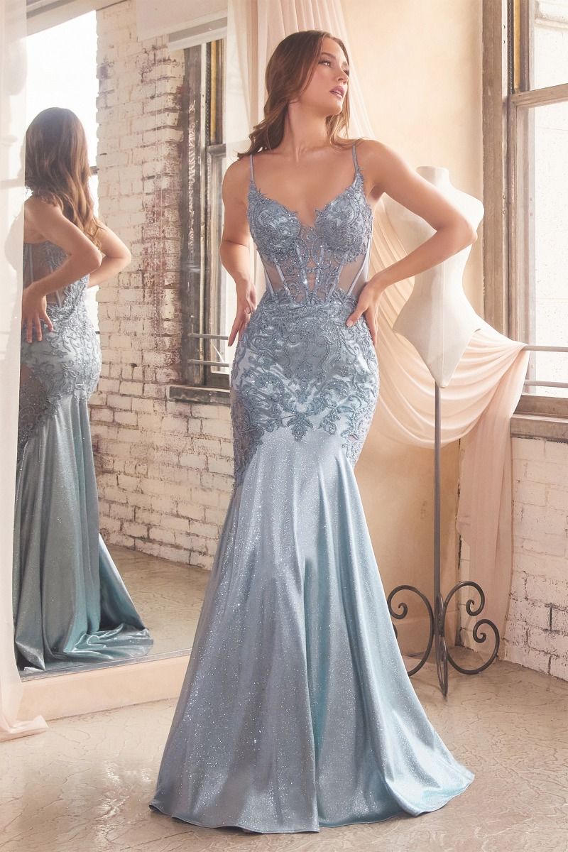 Dusty blue 2024 mermaid dress