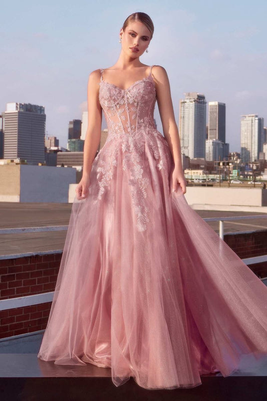 Ladivine CDS533 - Layered Tulle A-Line Dress