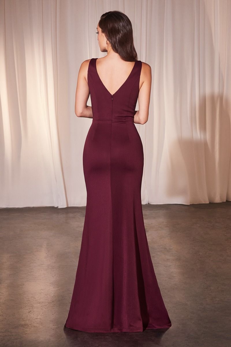 FITTED NEOPRENE BURGUNDY DRESS LADIVINE BY CINDERELLA DIVINE CH377 Bridal Hive FITTED NEOPRENE BURGUNDY DRESS LADIVINE BY CINDERELLA DIVINE CH377 Bridal Hive