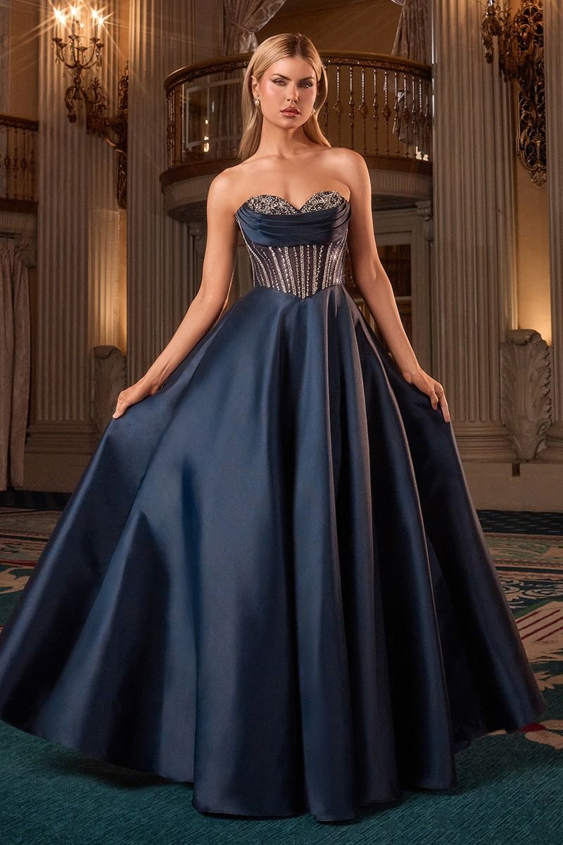 STRAPLESS CRYSTAL EMBELLISHED A-LINE BALL GOWN BY LADIVINE STYLE CK2405 Bridal Hive STRAPLESS CRYSTAL EMBELLISHED A-LINE BALL GOWN BY LADIVINE STYLE CK2405 Bridal Hive